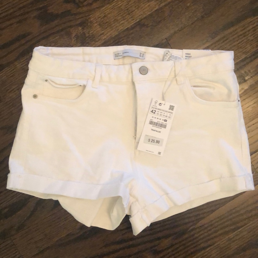 White Jean Shorts